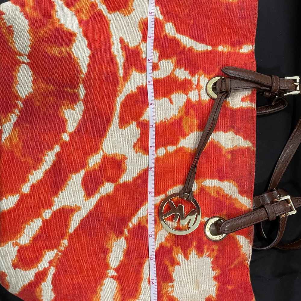 Michael Kors Vibrant Orange Tie-Dye Tote Bag - Picture 7 of 12
